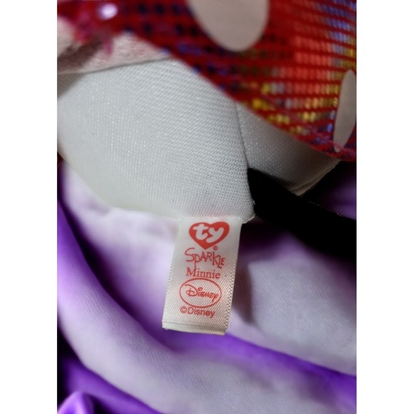 Disney's Minnie Mouse TySparkle NWT Pink Purple Polka Dots Plush Stuffed 16"Tall - Picture 5 of 5